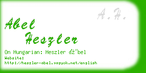 abel heszler business card